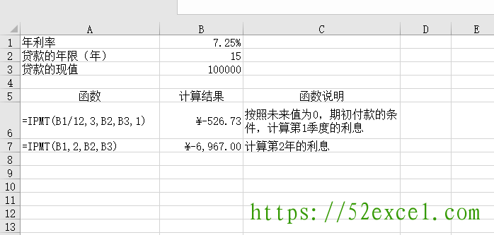 Excel中IPMT函数用法及模板