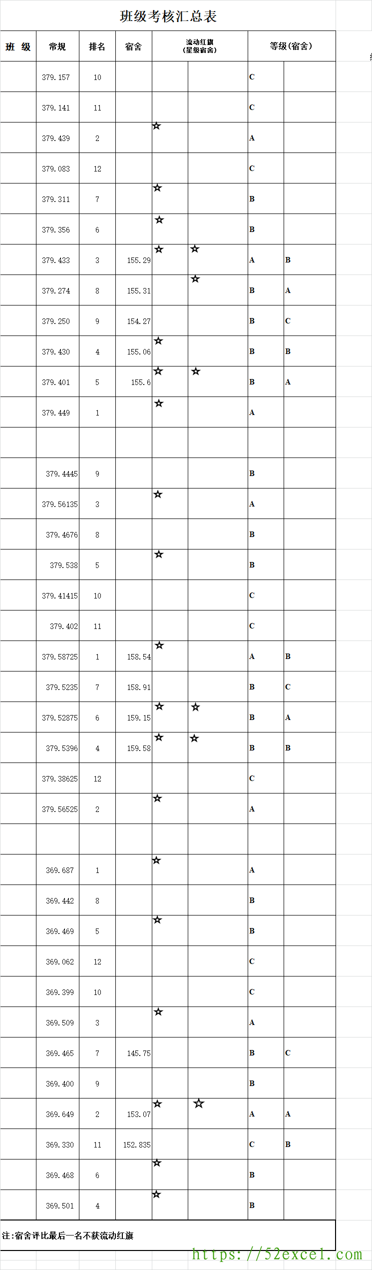 班级考核汇总表Excel模板1.png