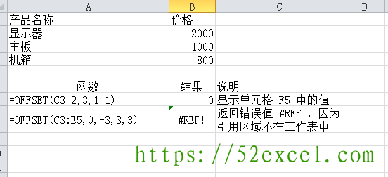 Excel中OFFSET函数用法及模板