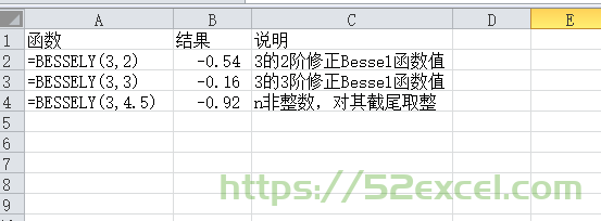 Excel中BESSELJ函数用法及模板