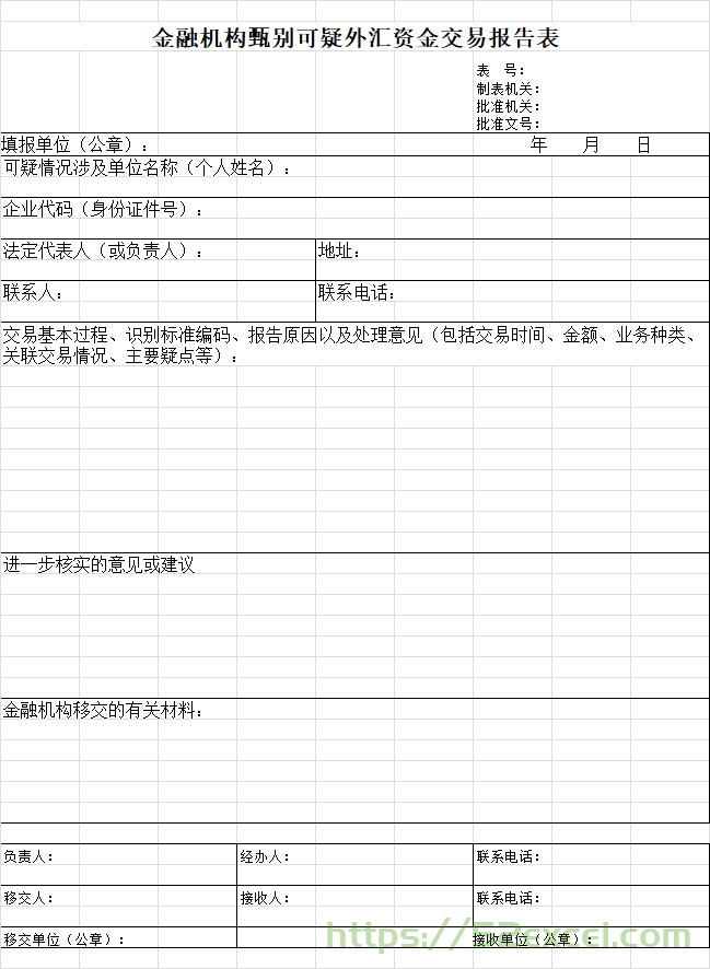 金融机构甄别可疑外汇资金交易报告表Excel模板.png